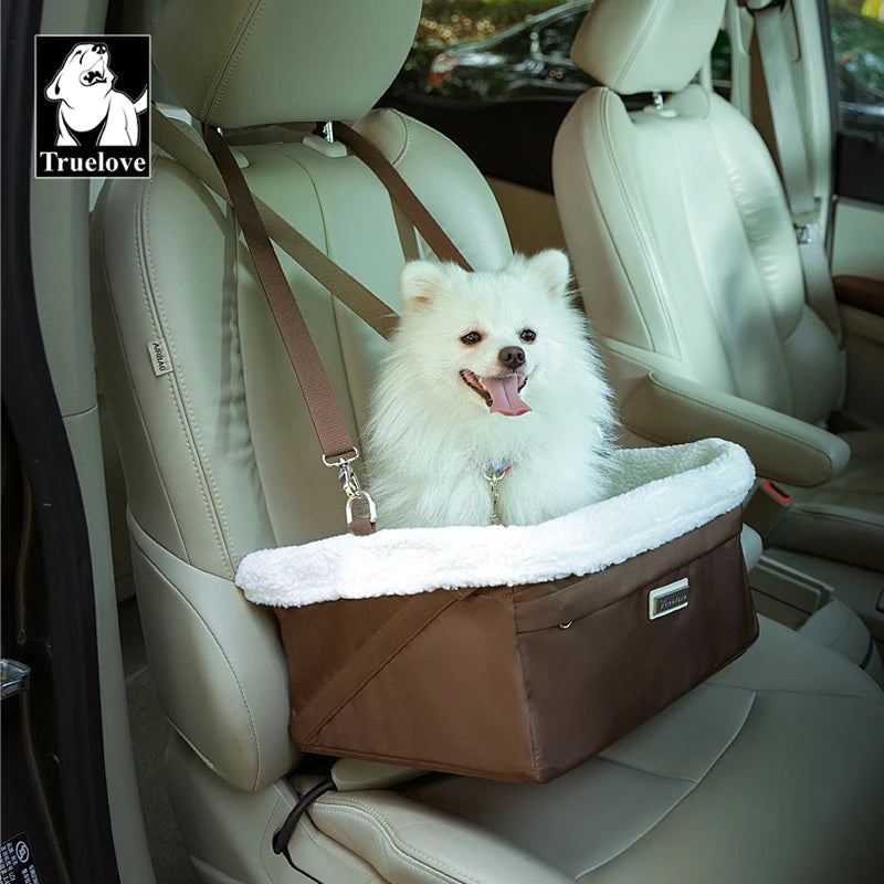 Transportador de Mascotas para Asiento de Coche - Accesorio de Viaje Conveniente y Actualizado - Lavable, Plegable y Portátil - Incluye Jaula de Cama y Correa - Modelo TLX7971