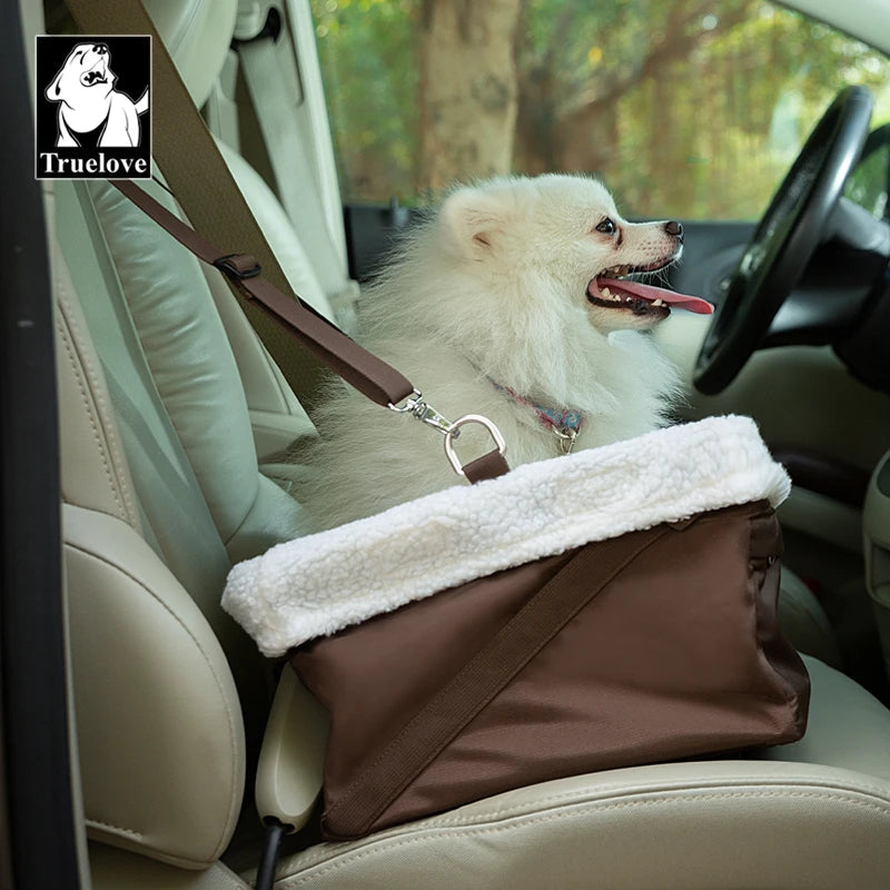 Transportador de Mascotas para Asiento de Coche - Accesorio de Viaje Conveniente y Actualizado - Lavable, Plegable y Portátil - Incluye Jaula de Cama y Correa - Modelo TLX7971