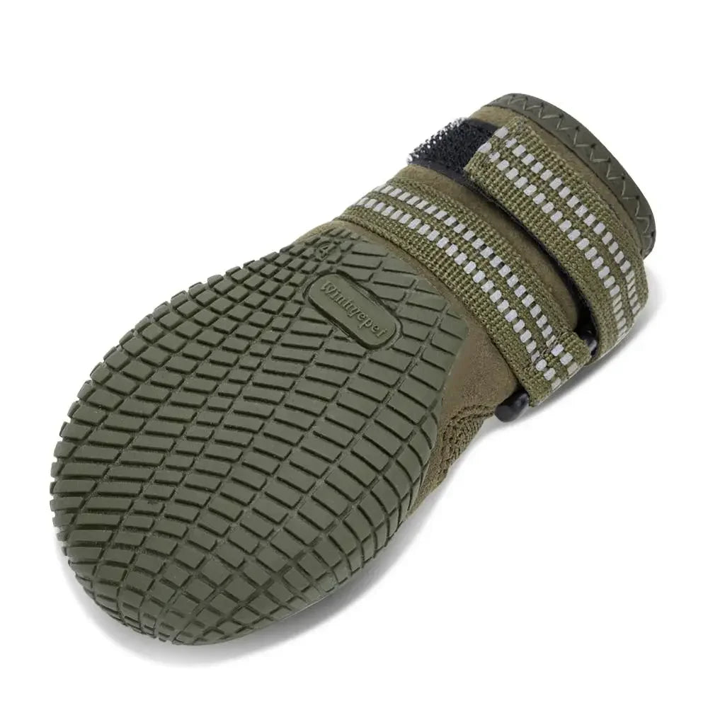 Zapatos para Perros Medianos y Grandes: Impermeables y Antideslizantes en Color ArmyGreen para el Invierno y la Nieve - Modelo YS1891