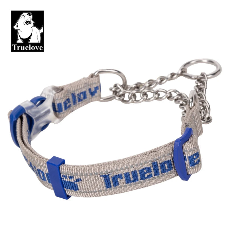Truelove Dog Collar P-Chain Outdoor Nylon High Quality Stainless Steel Chain Adjustable Reflective for Large Dog TrainingTLC5372